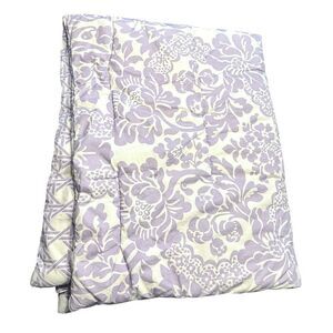 Land of Nod Reversible Baby Crib Comforter Purple White